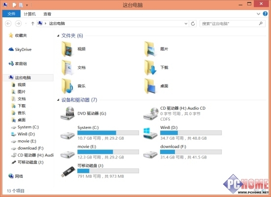 如何將U盤與Win8.1的所有混在一起的存儲設(shè)備和驅(qū)動器分開顯示