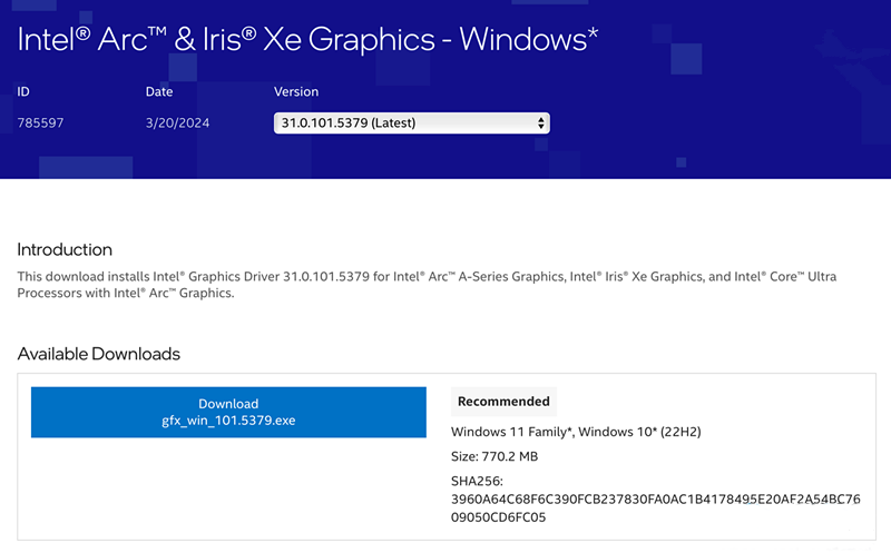 英特爾揭曉Arc顯卡最新101.5379測試版驅(qū)動(dòng)：功能升級與適配一覽